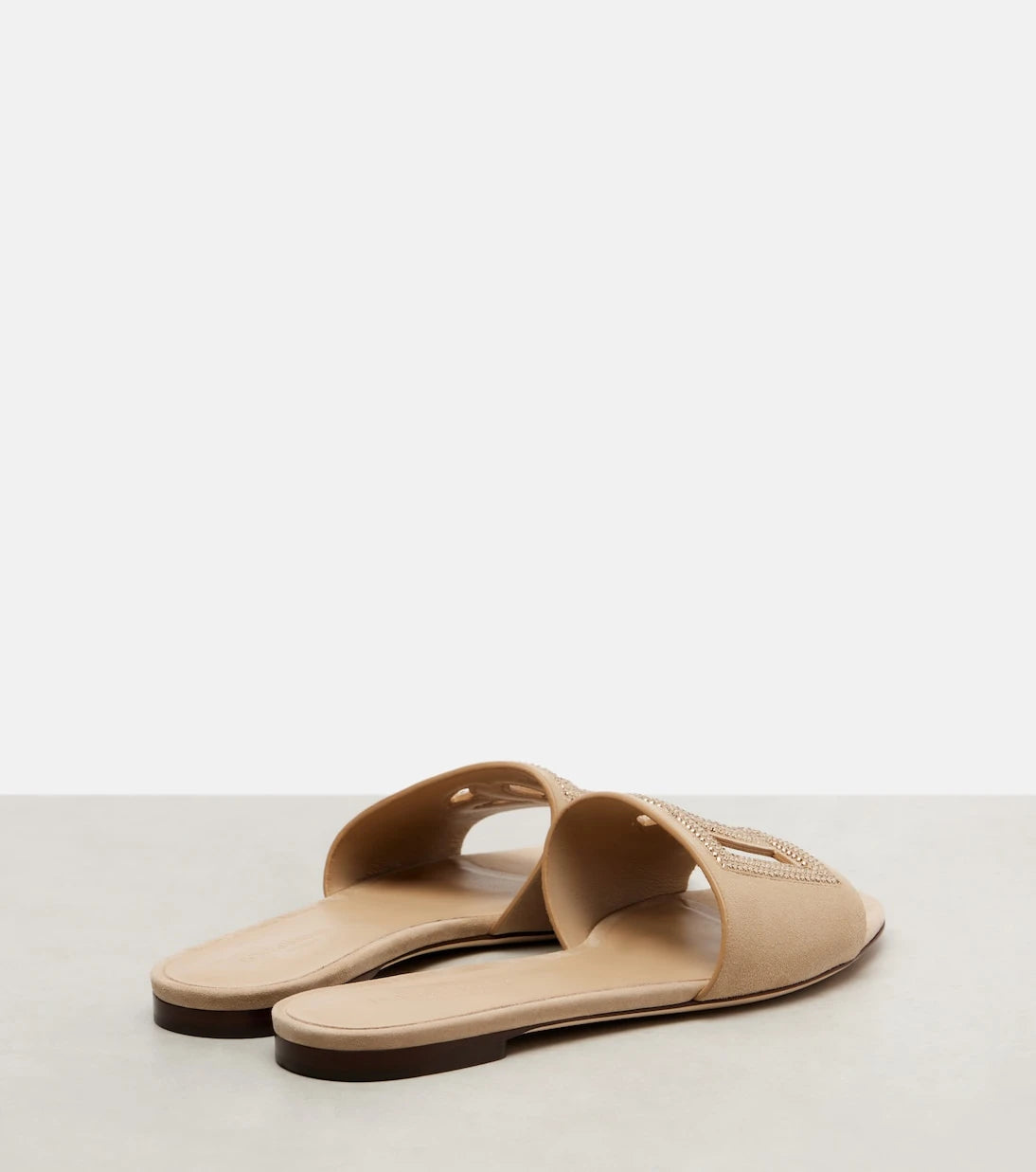 Dolce&Gabbana - DG crystal-embellished suede slides