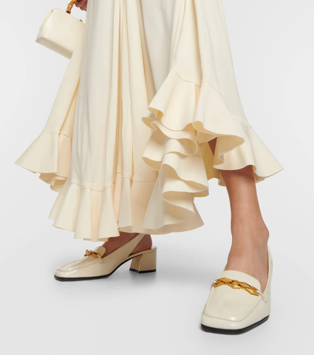 Jimmy Choo - Diamond Tilda 45 patent leather slingback pumps