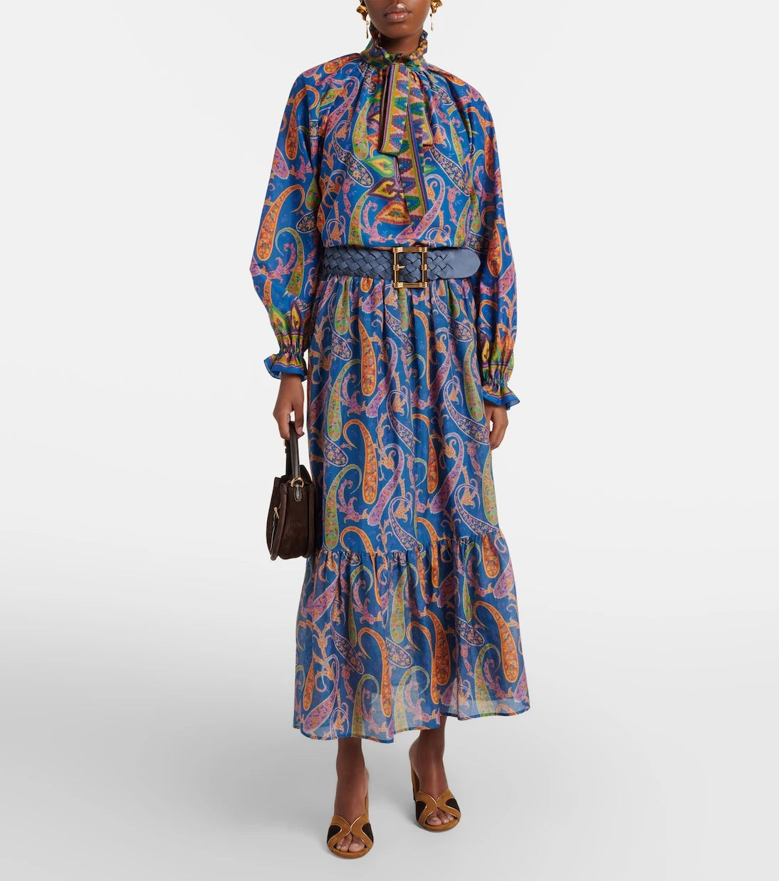 Etro - Printed cotton and silk twill blouse
