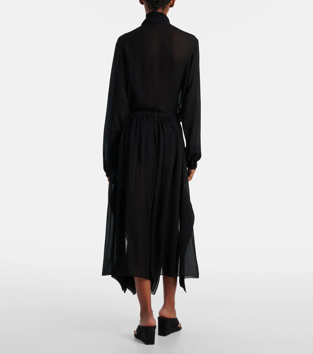 Alaïa - بنطلون جورسيه واسع الساقين بخصر منخفض