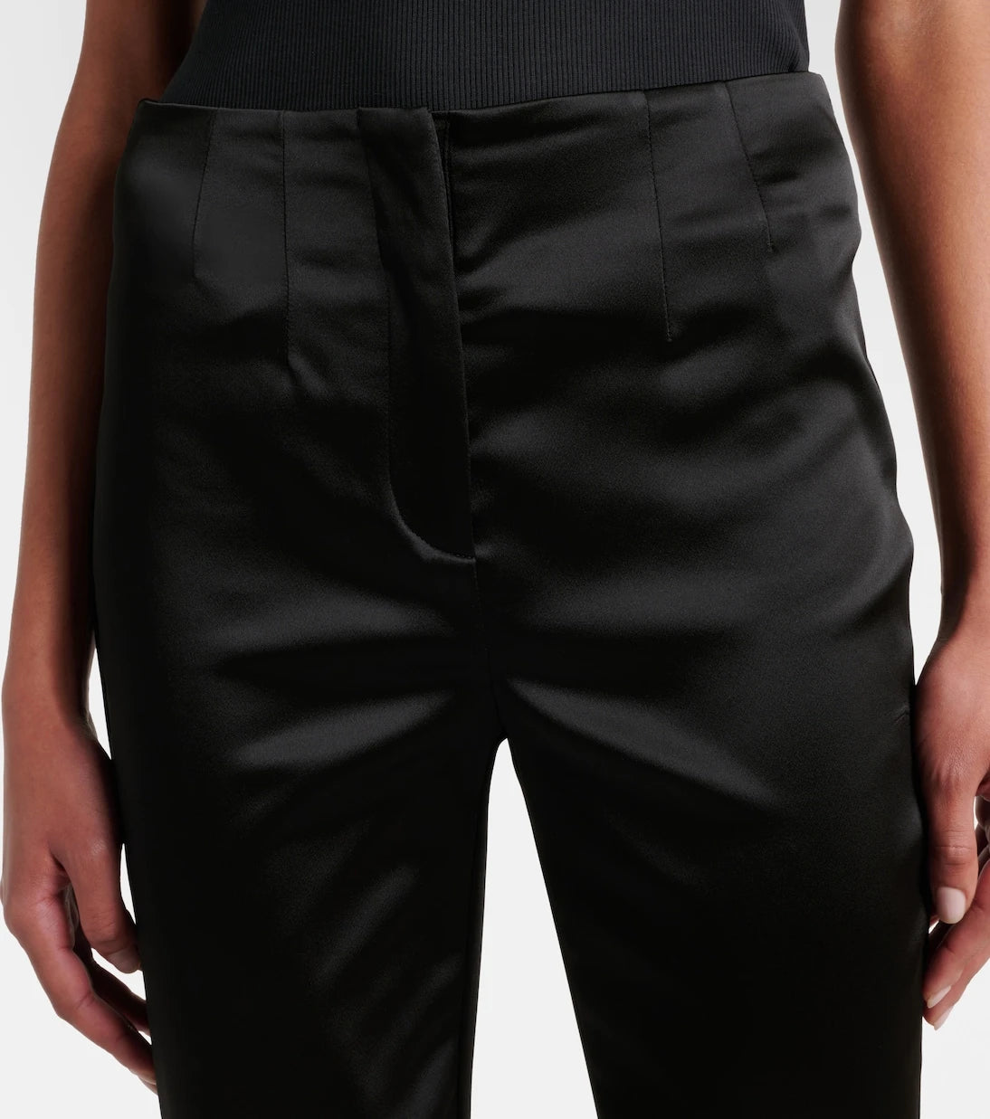 Veronica Beard - Stila cropped high-rise satin slim pants
