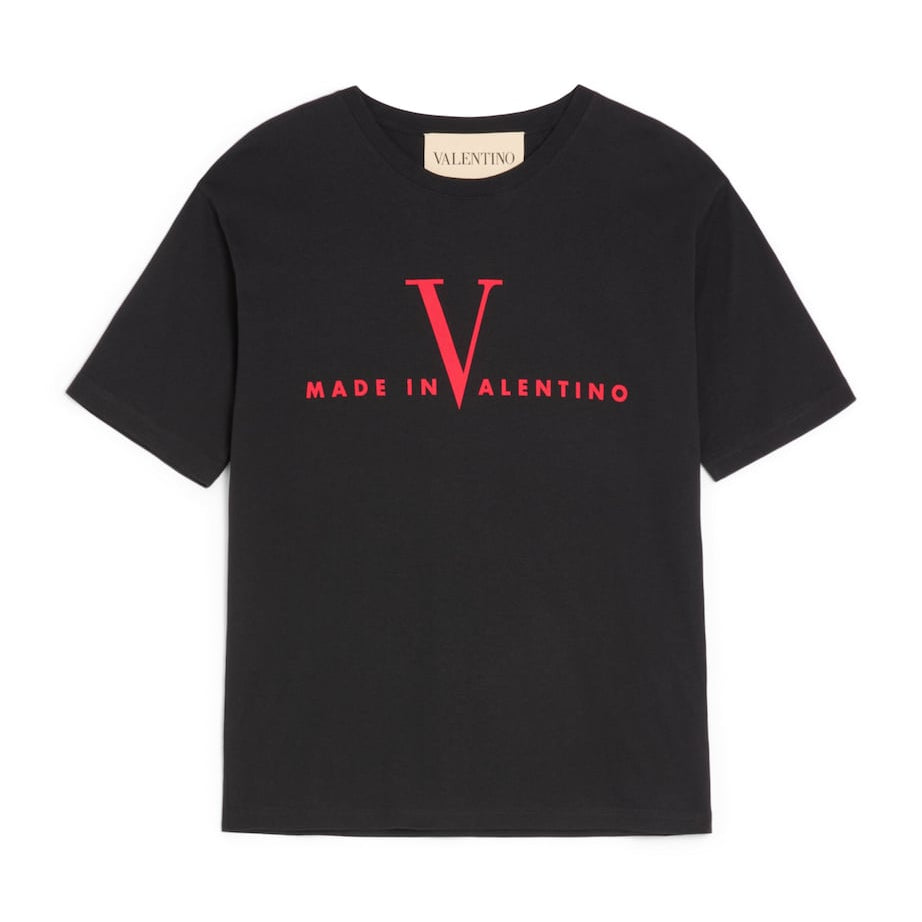 Valentino Garavani Cotton Made in Valentino Logo T-Shirt