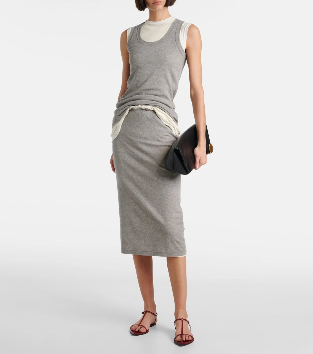 Jil Sander - Layered jersey midi skirt