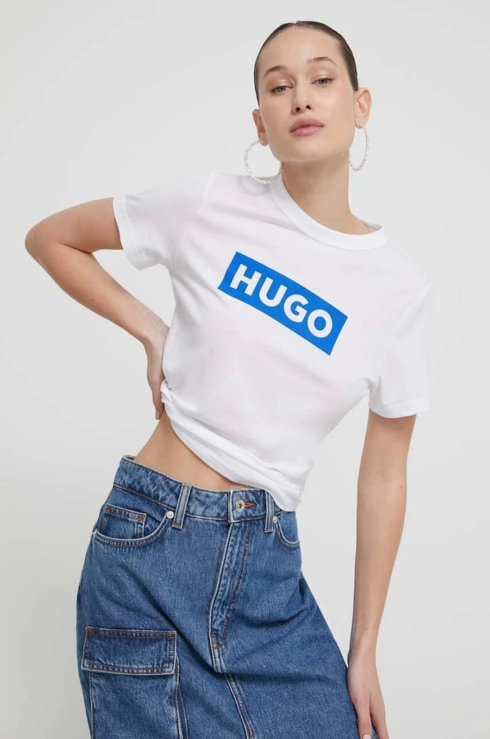 HUGO Blue тениска basic дамска от памук Classic Tee_B