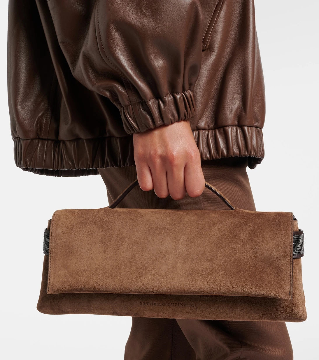 Brunello Cucinelli - Essence Small suede top-handle bag