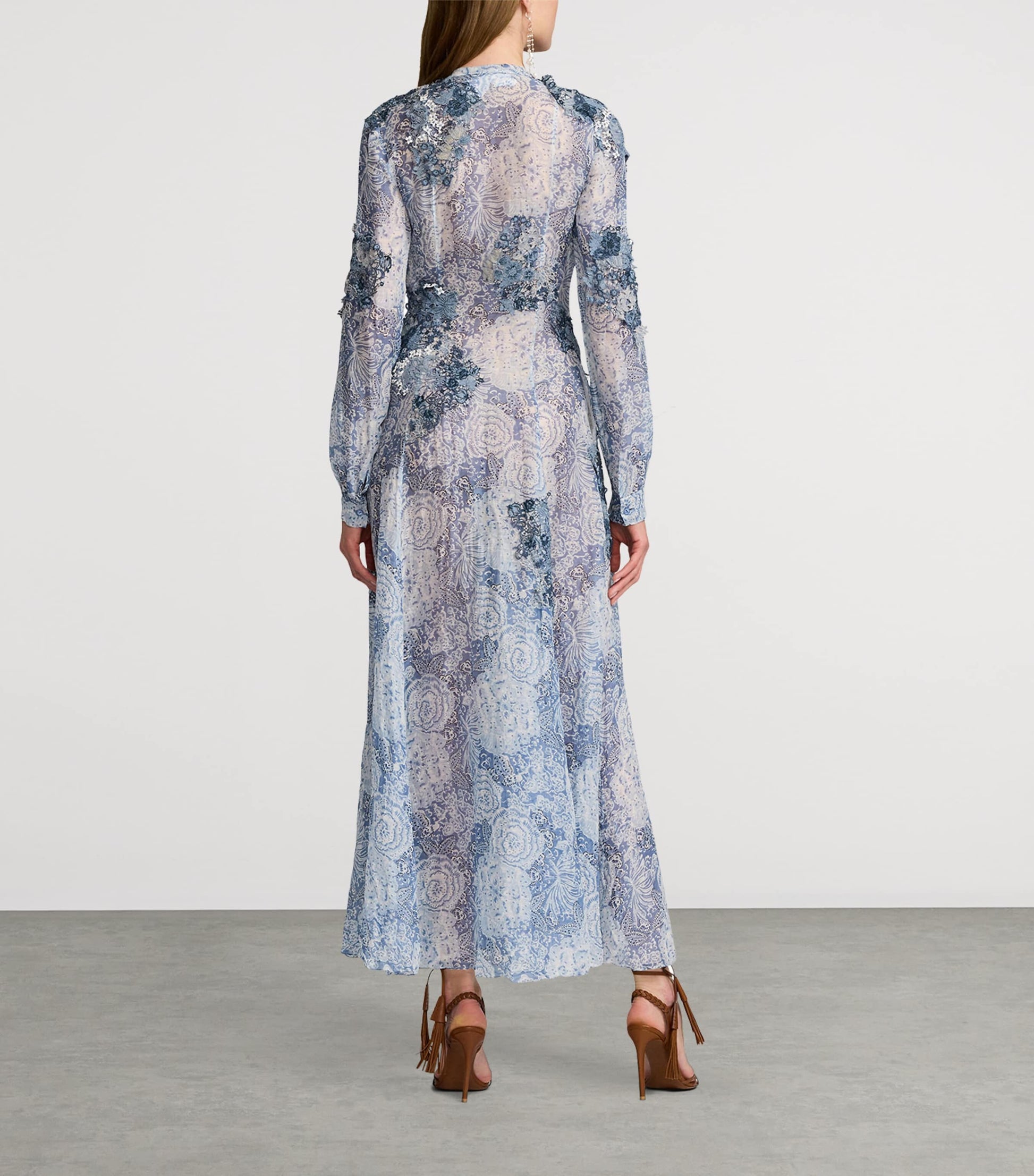 Ralph Lauren Collection Navy Linen-Silk Hannes Dress