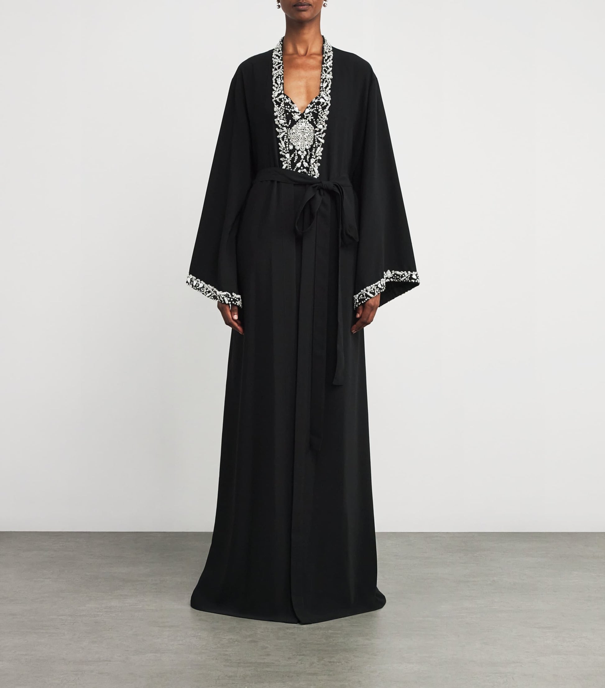 Zuhair Murad Black Pearl-Embellished Robe