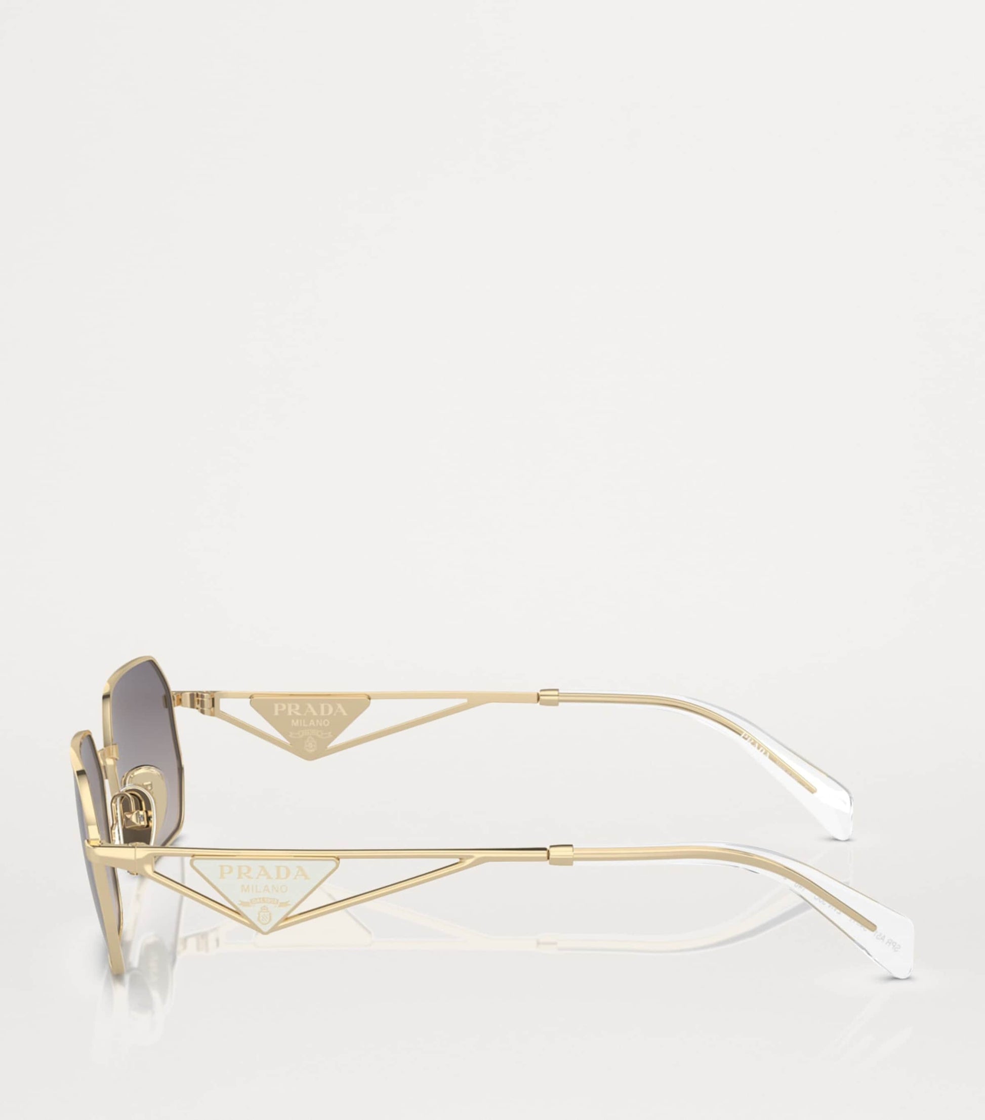 Gold Metal Rectangular Sunglasses