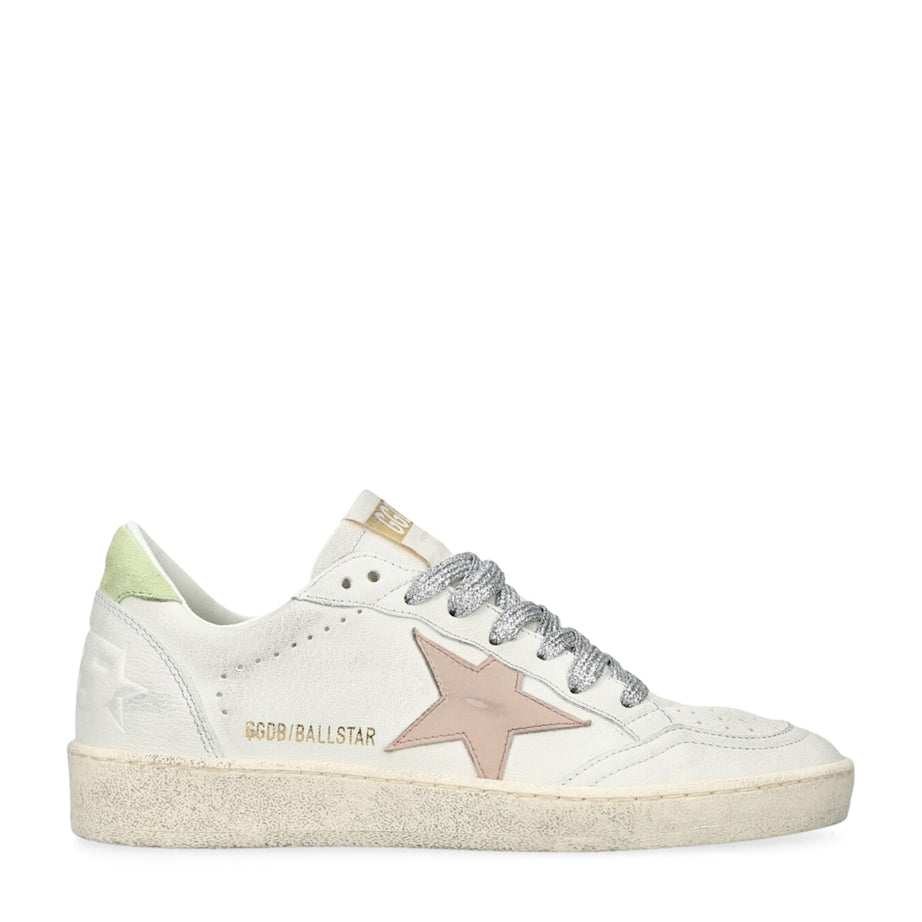White Leather Ballstar Sneakers