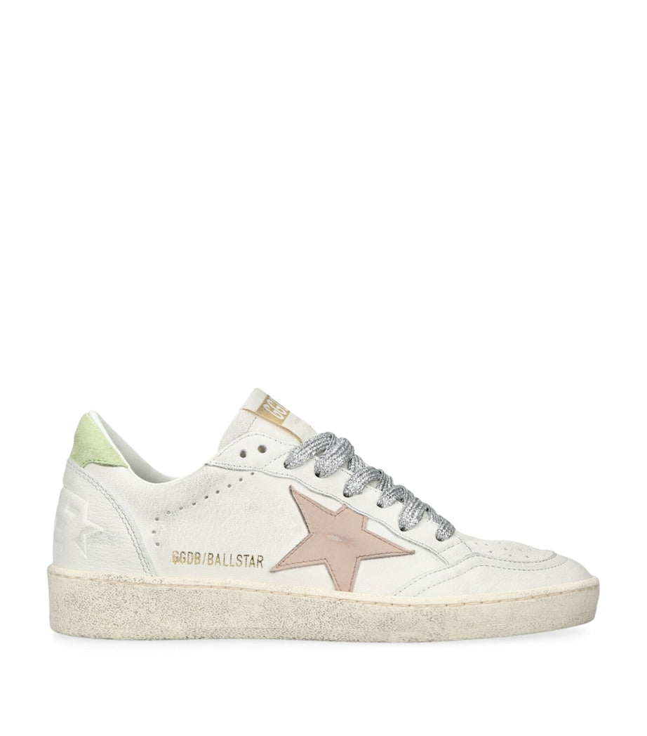 White Leather Ballstar Sneakers