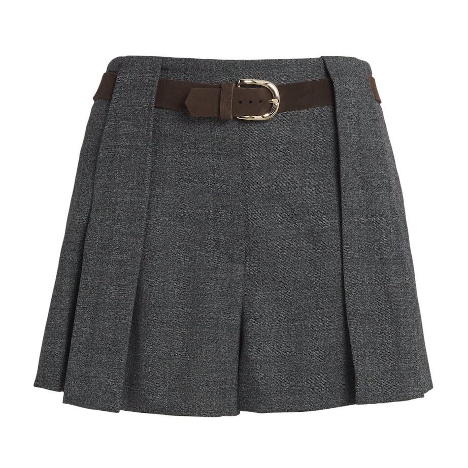 Sandro Paris Black Belted Pleated Shorts