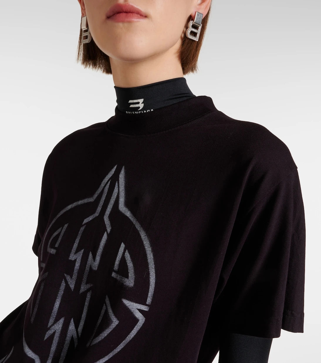 Balenciaga - Metal BB oversized cotton jersey T-shirt