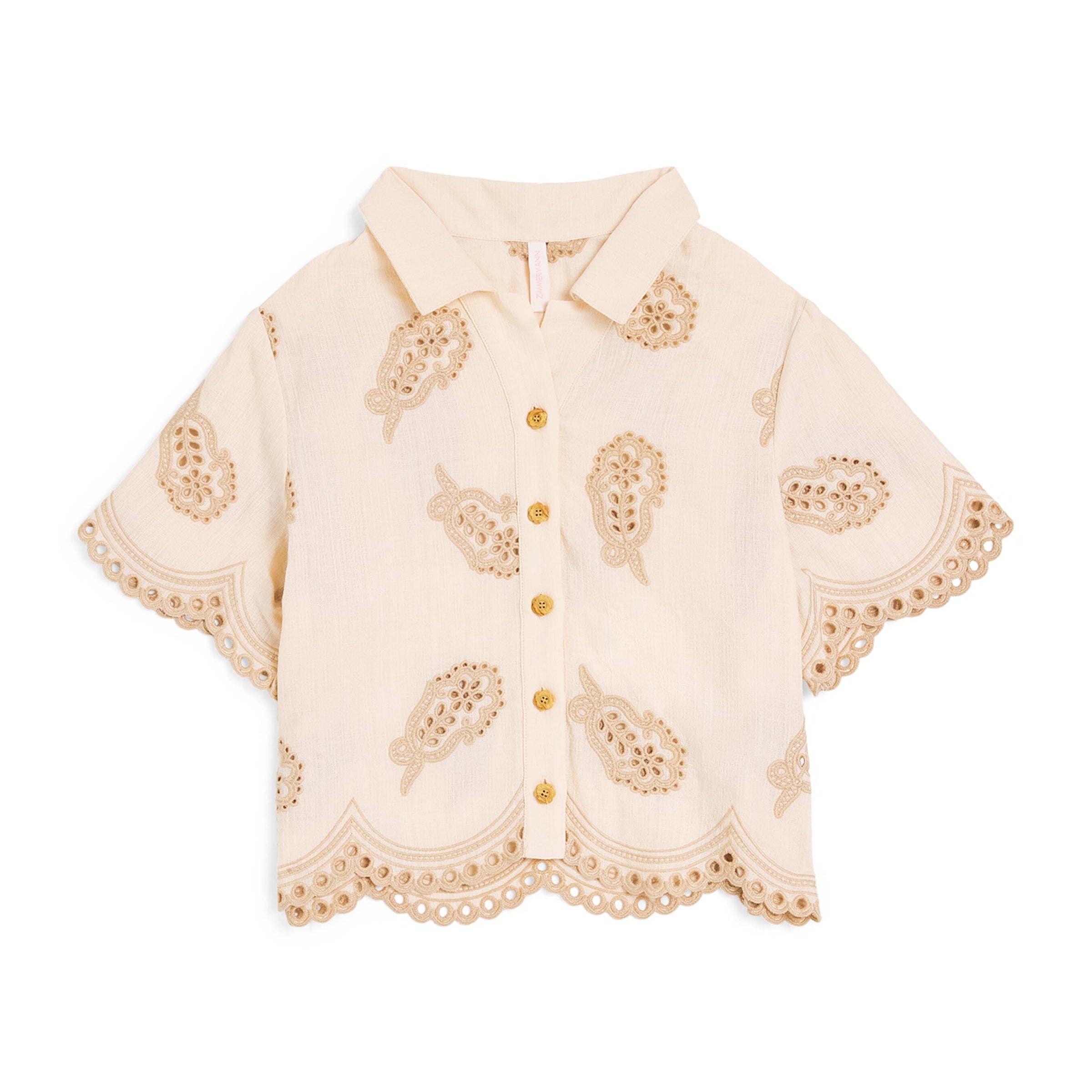 Zimmermann Kids Cotton Embroidered Rhiannon Shirt (2-12 Years)