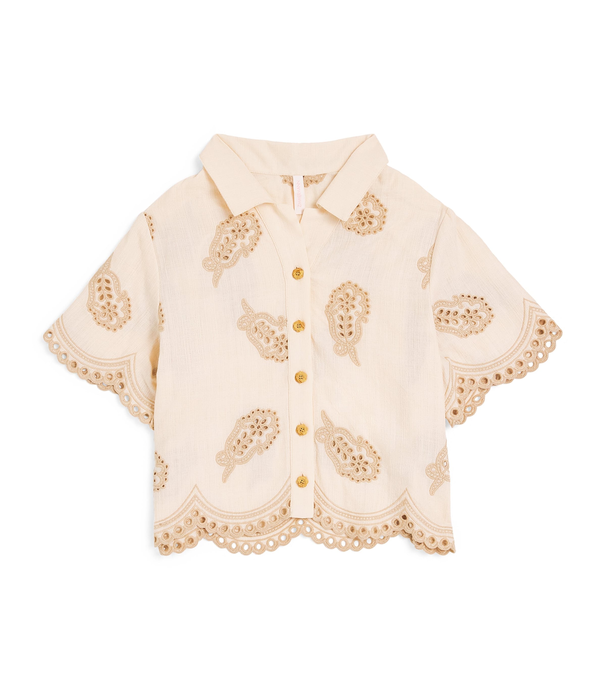 Zimmermann Kids Cotton Embroidered Rhiannon Shirt (2-12 Years)