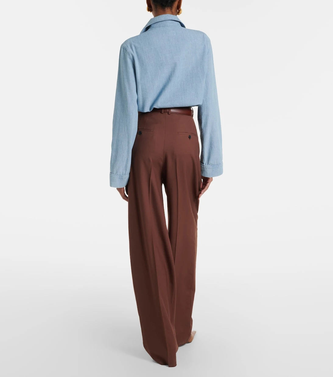 Saint Laurent - Pleated wool gabardine wide-leg pants