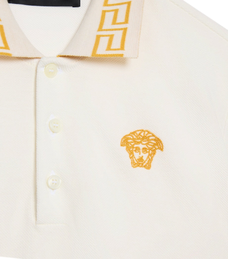 Versace Kids Cotton Logo-Embroidered Polo Shirt (6-14 Years)