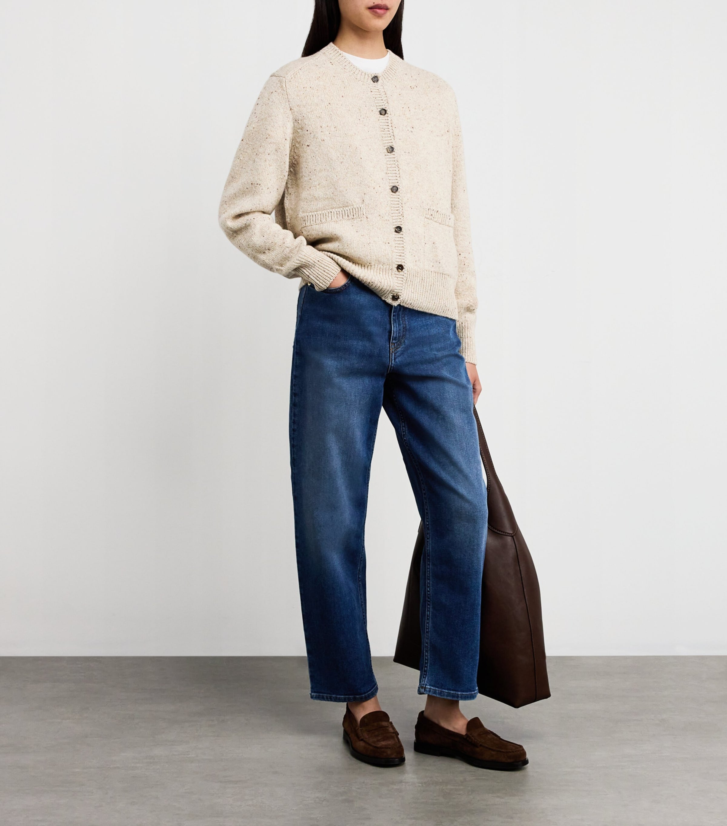 Donegal Cashmere Cardigan 006334 CREAM DN DNGL