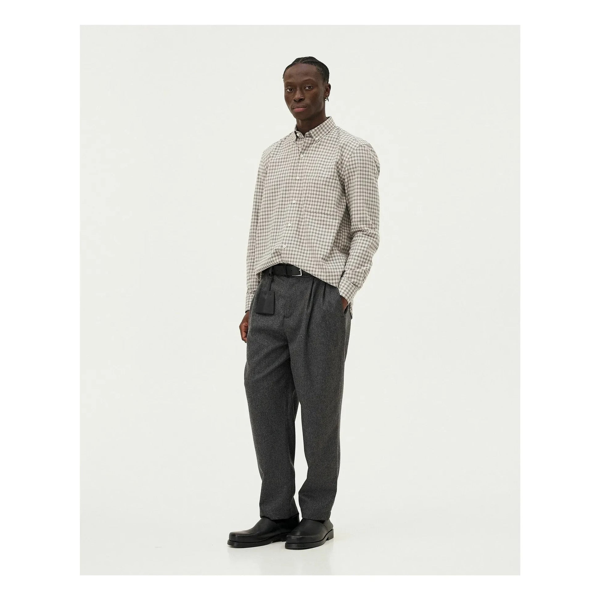 Noyoco - Curtis shirt Recycled cotton plaid | Grey