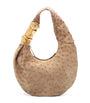 Small Ostrich Leather Soufflé Shoulder Bag
