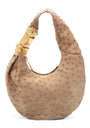 Small Ostrich Leather Soufflé Shoulder Bag