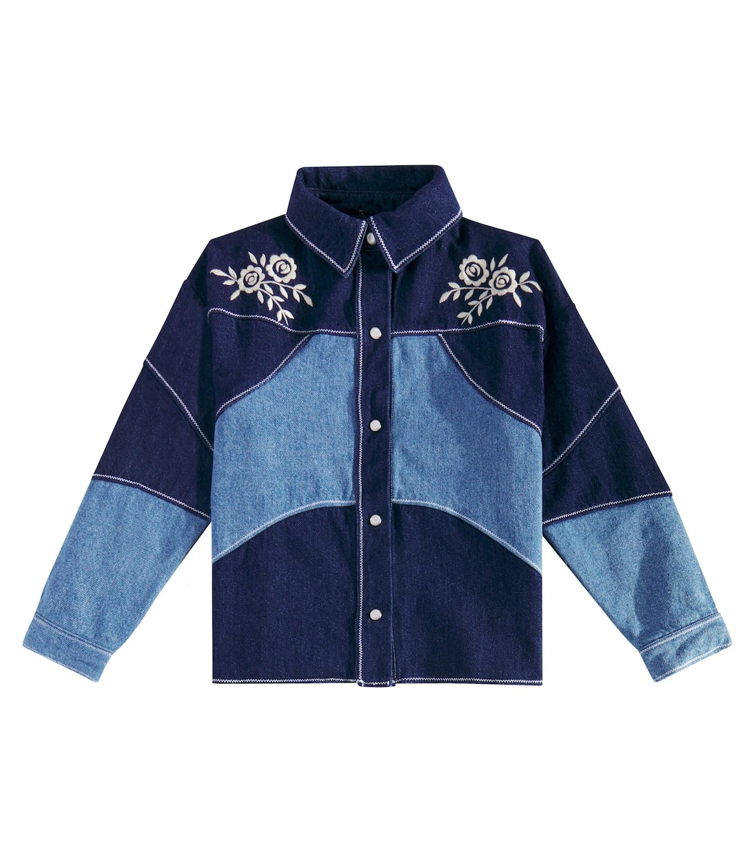 The New Society - Danubio embroidered denim shirt