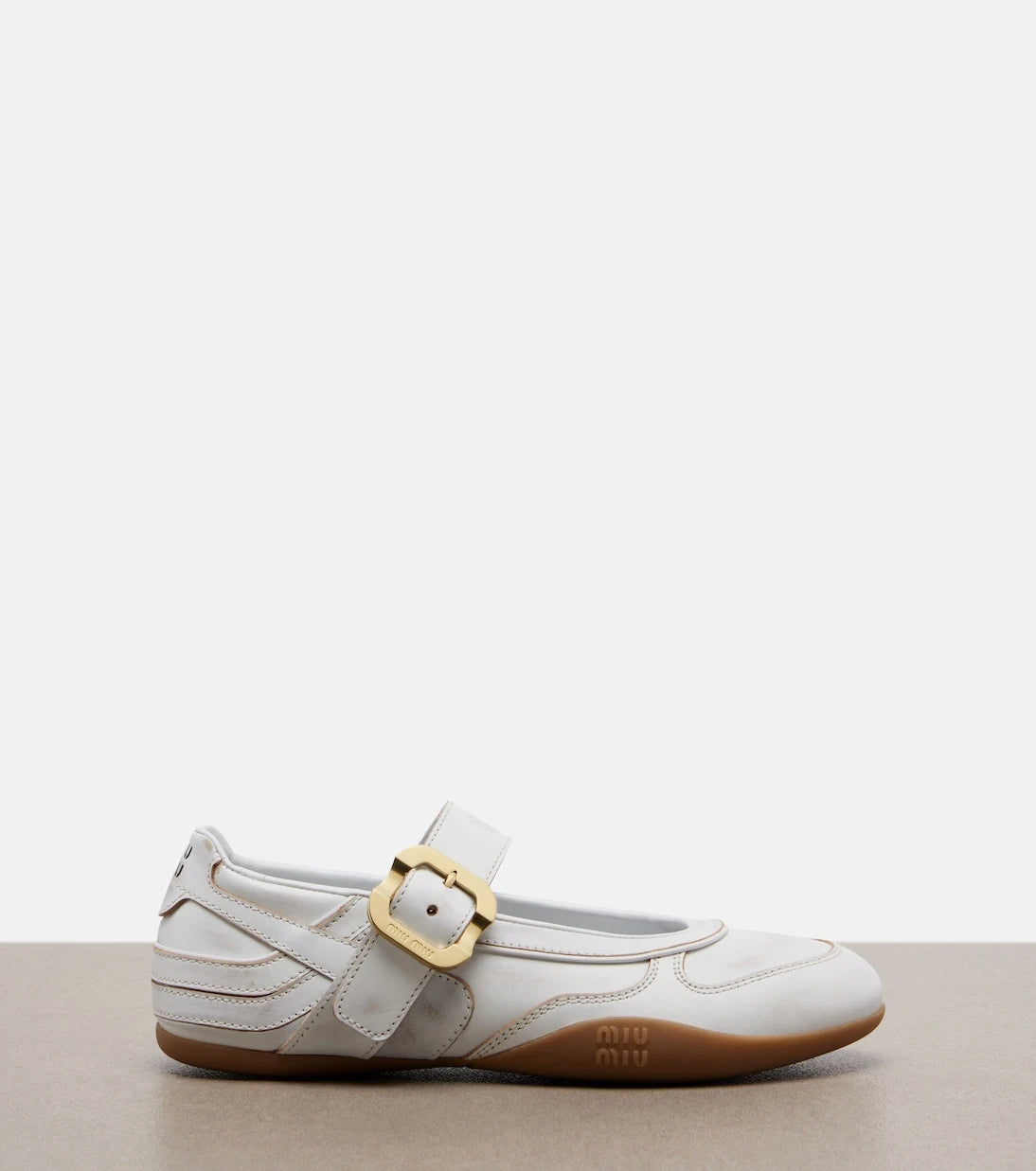 Miu Miu - Gymnasium leather ballet flats