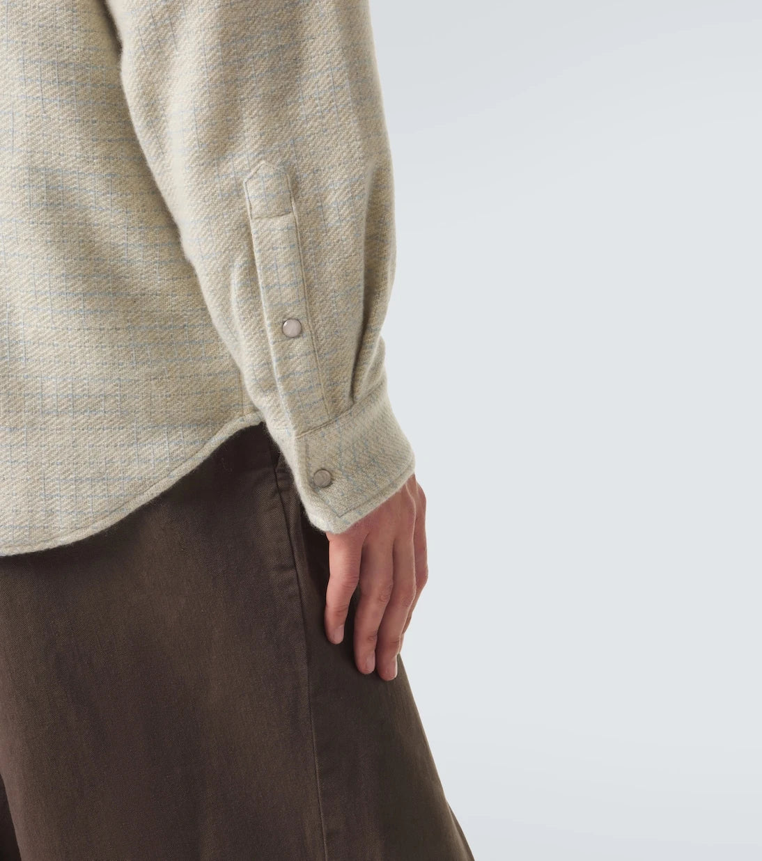 God's True Cashmere - Checked cashmere shirt with quartz