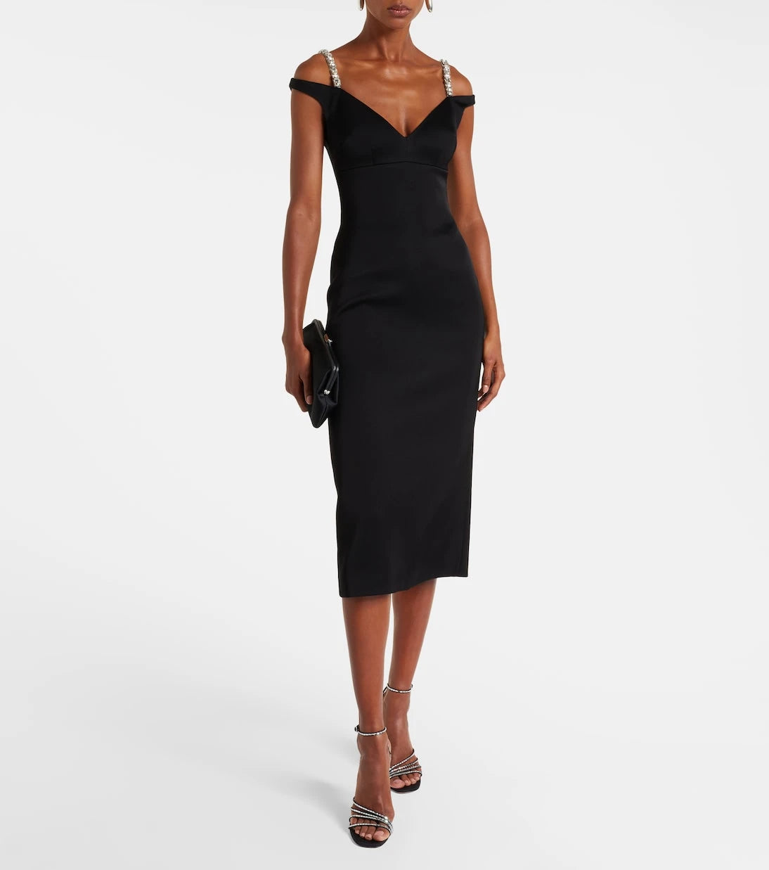 David Koma - Crystal-embellished satin midi dress