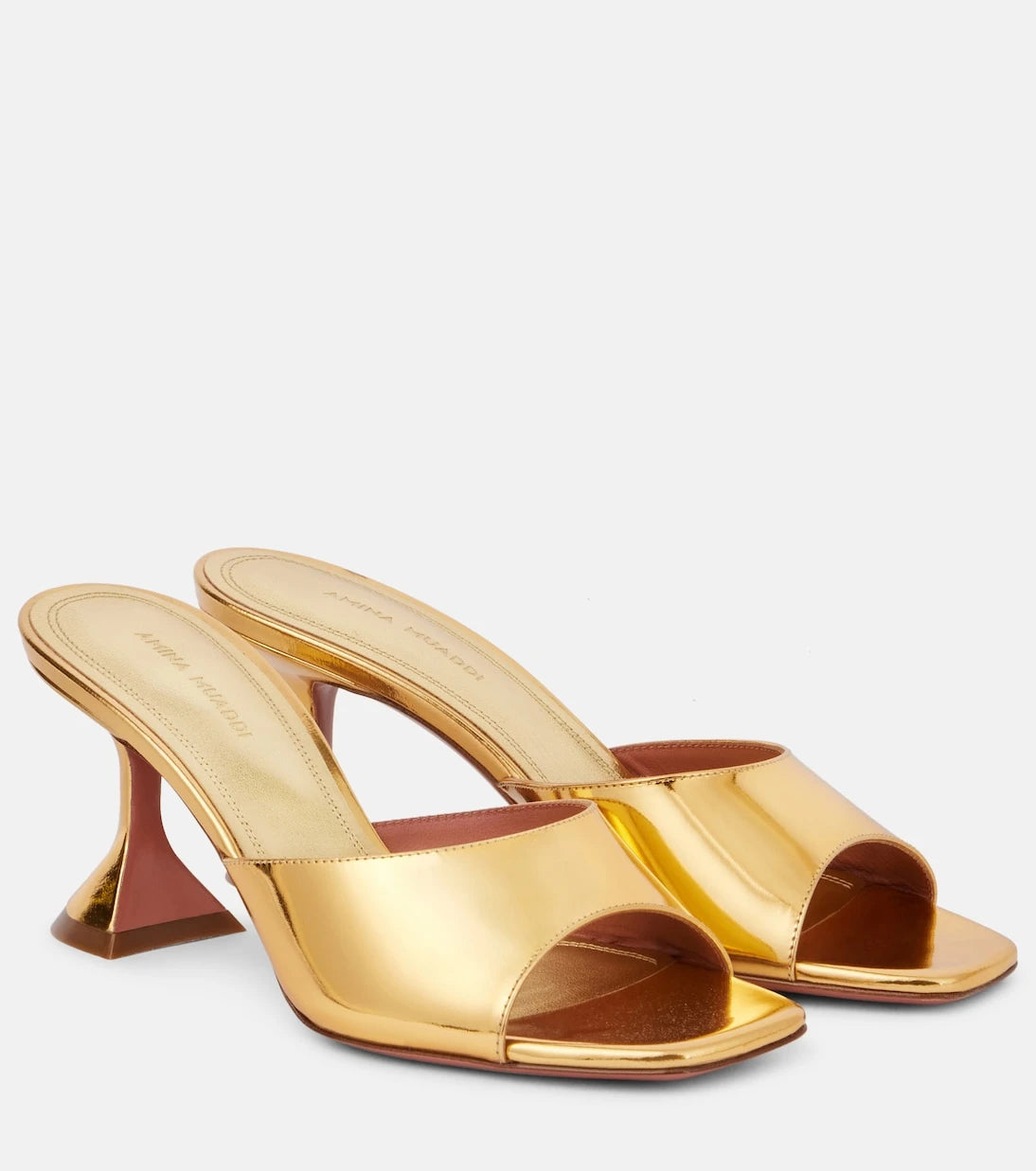 Amina Muaddi - Lupita 70 metallic leather mules