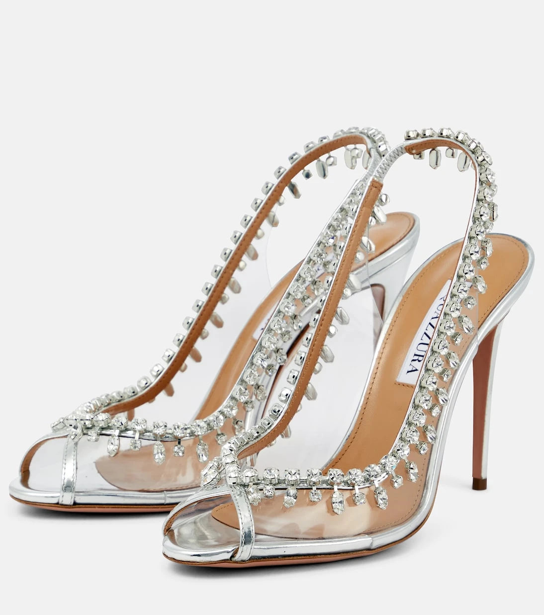 Aquazzura - Temptation 105 embellished PVC sandals
