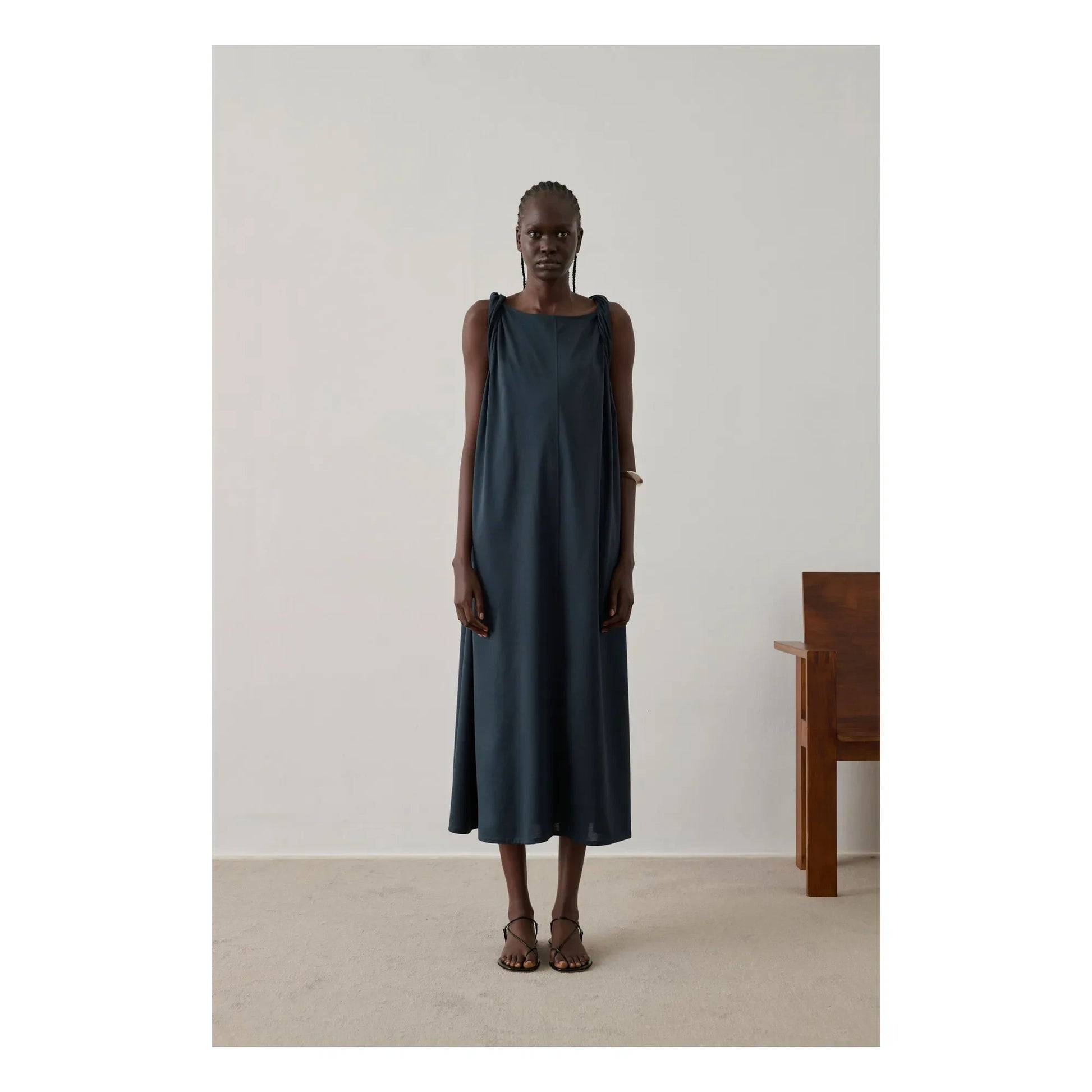 Soeur - Debby Cotton Dress | Petrol blue