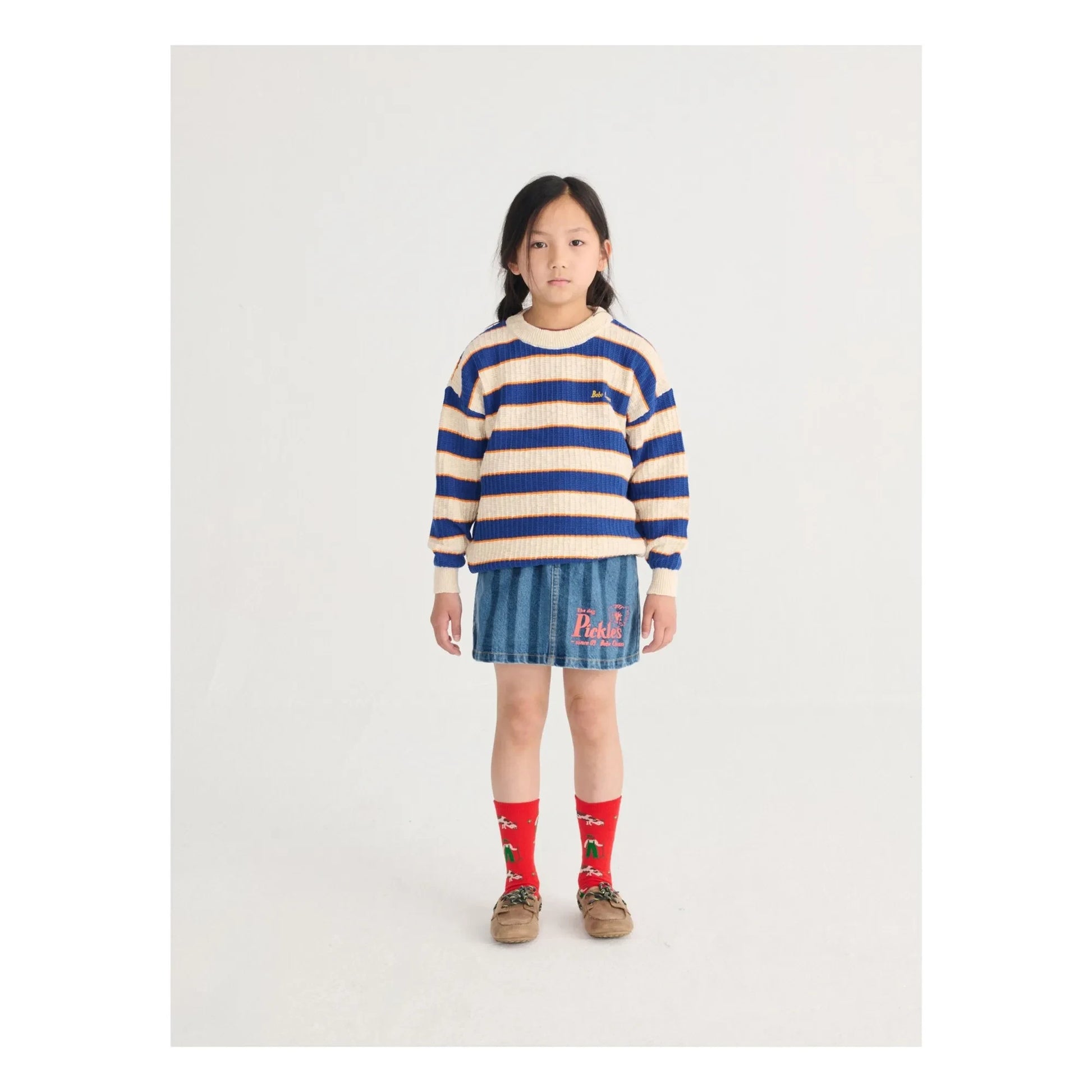 Bobo Choses - Striped Organic Cotton Sweater | Heather beige