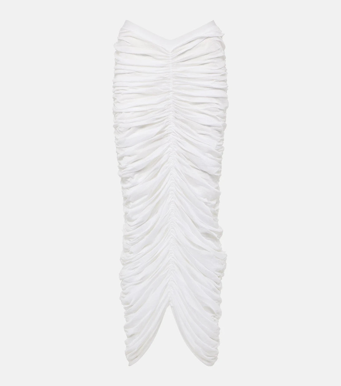 Khaite - Laure ruched silk-blend maxi skirt