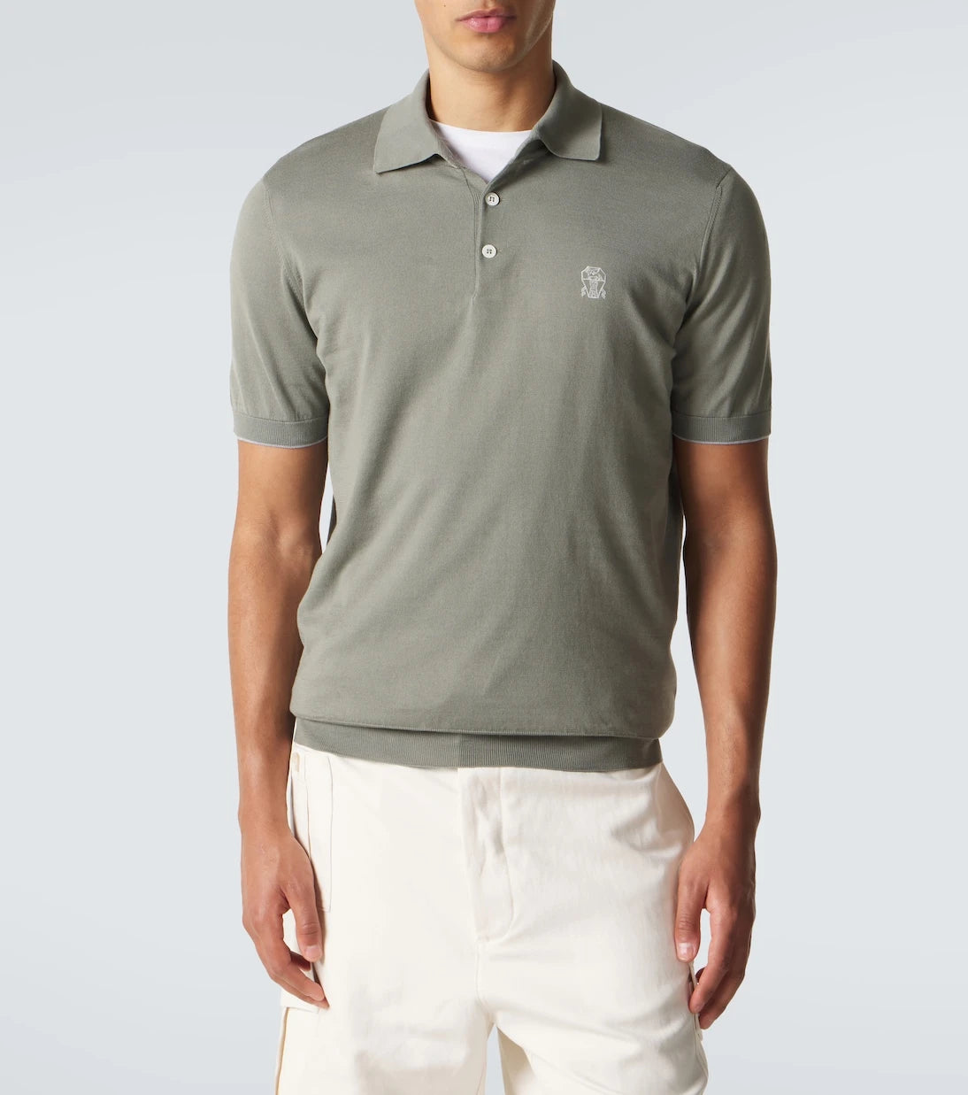 Brunello Cucinelli - Logo cotton piqué polo shirt