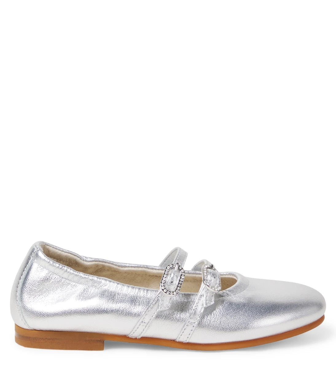 Il Gufo - Metallic leather Mary Jane flats