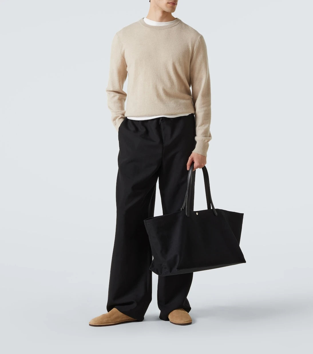 The Row - Idaho XL leather-trimmed canvas tote bag