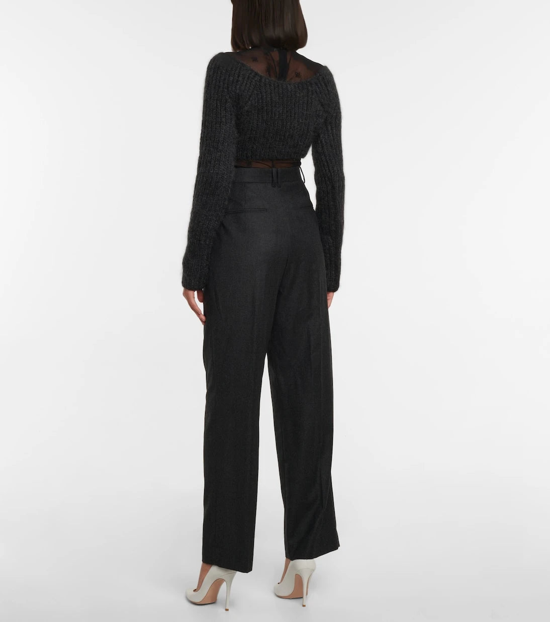 Fendi - Off-shoulder mohair-blend sweater
