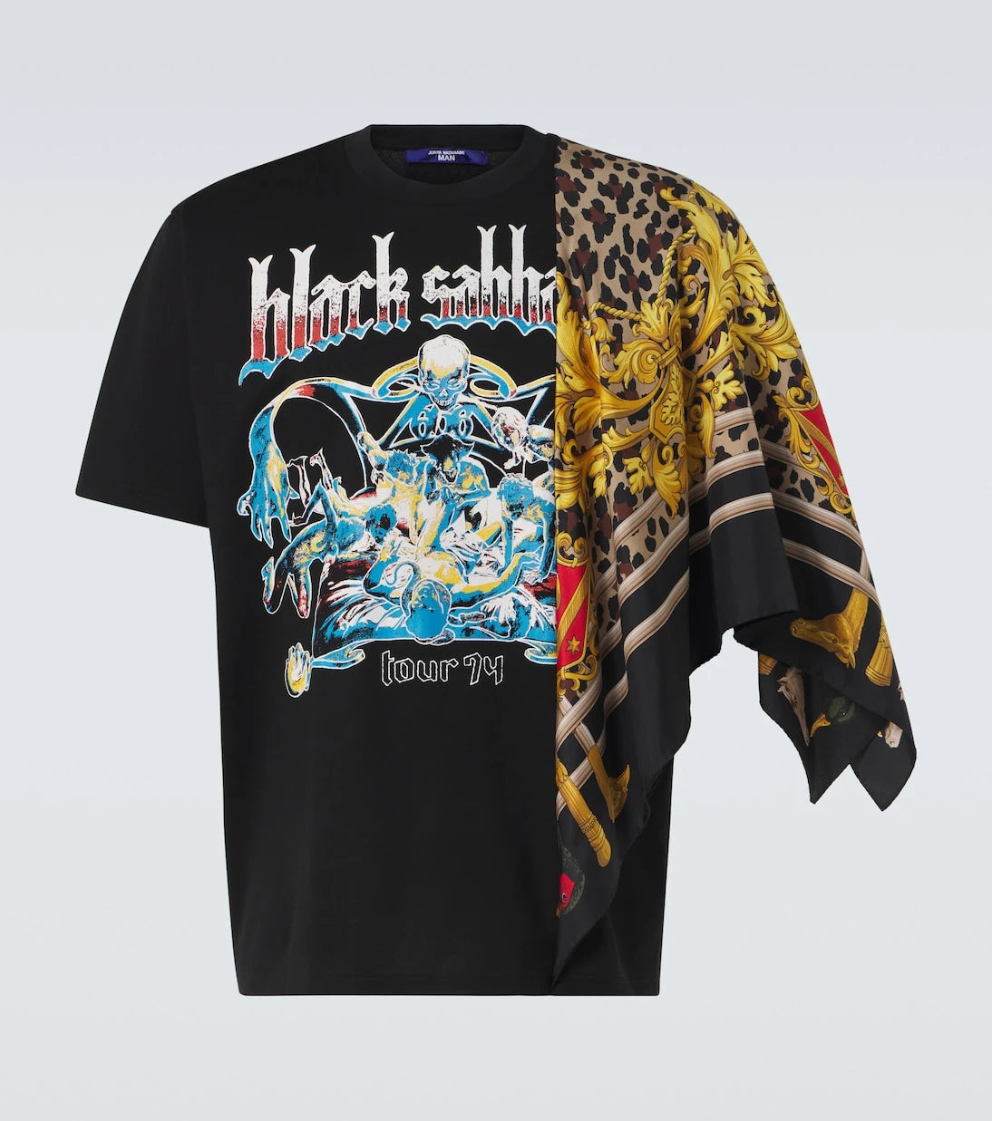 Junya Watanabe - Black Sabbath caped cotton jersey T-shirt