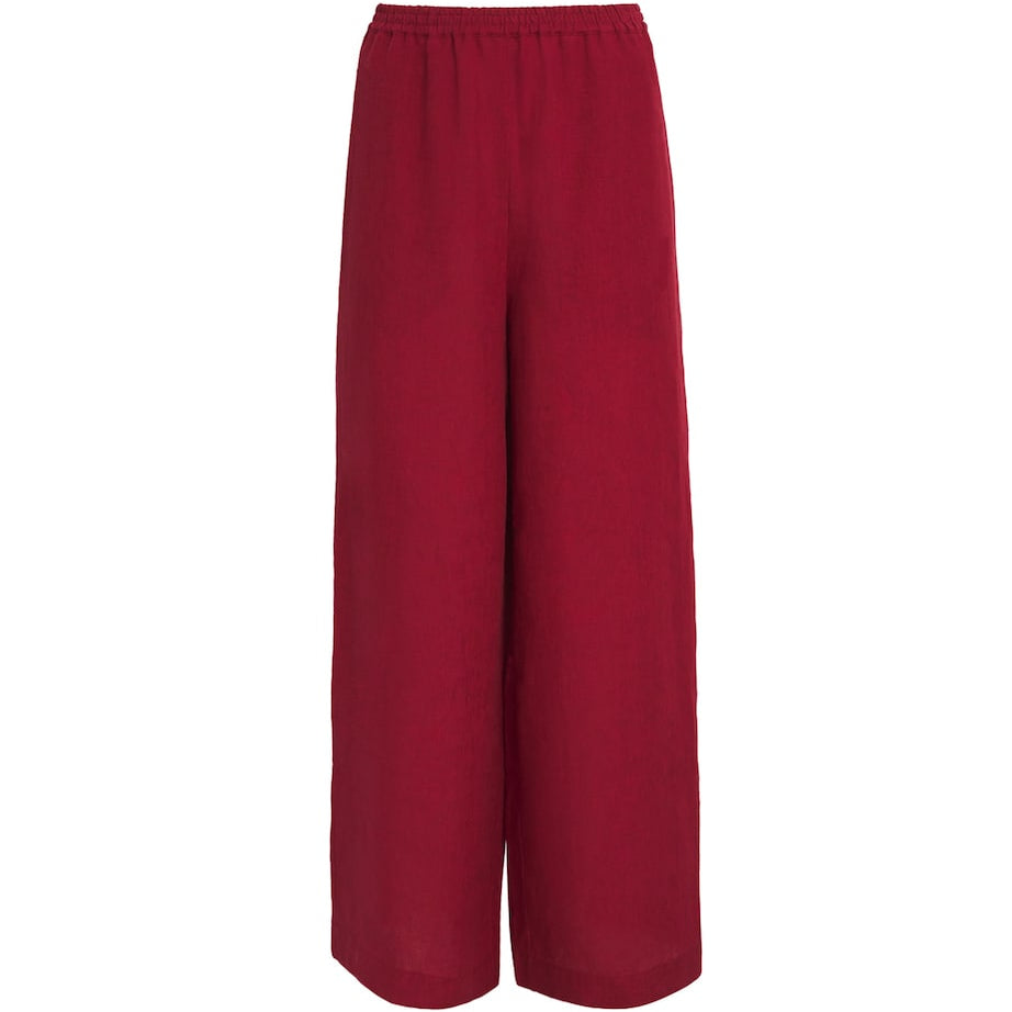 Eres Red Linen Select Wide-Leg Trousers
