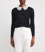 Alice+Olivia Black Wool Collared Carson Cardigan