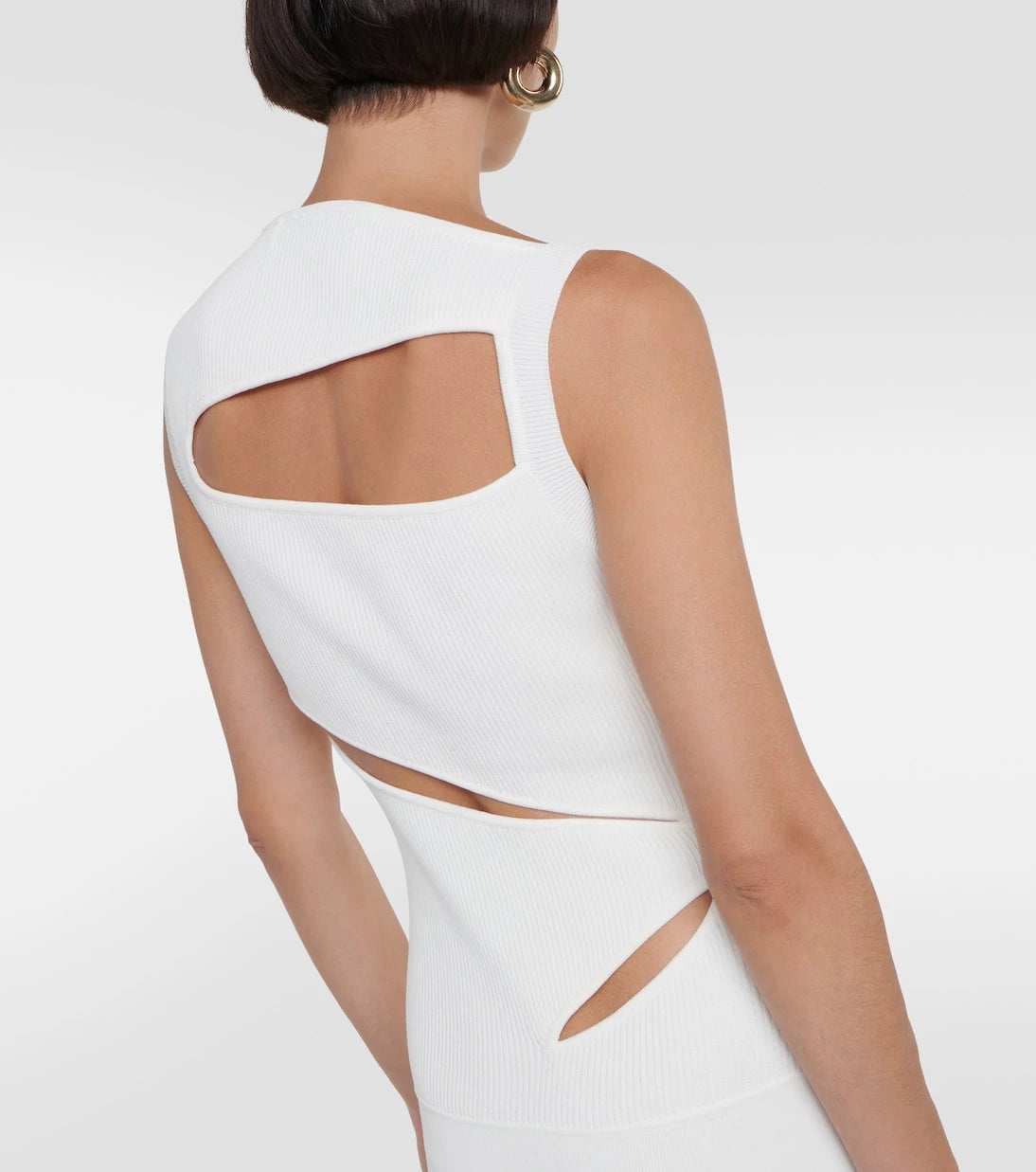 Christopher Esber - Cutout ribbed-knit paneled maxi dress