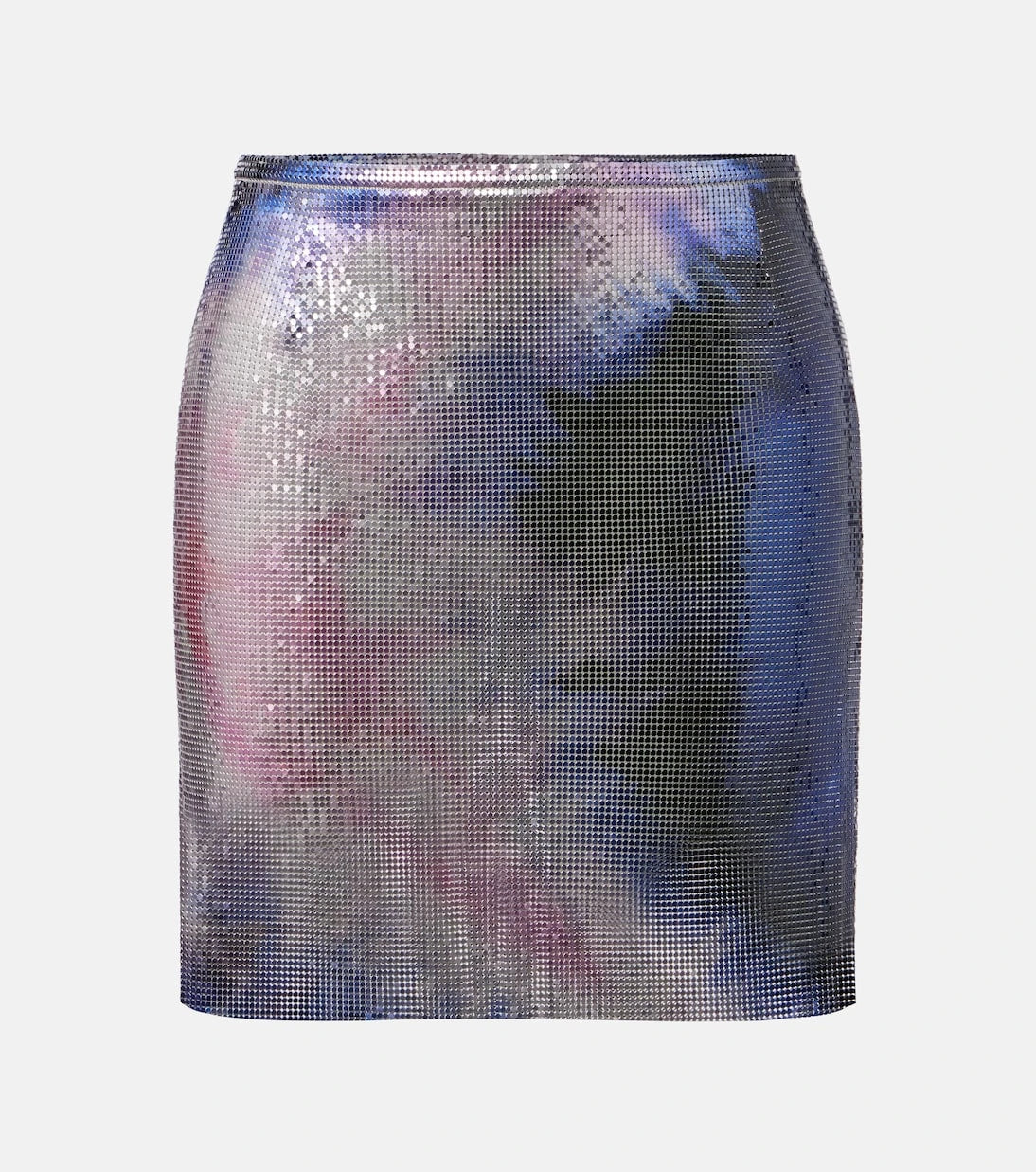Rabanne - Tie-dye metallic miniskirt