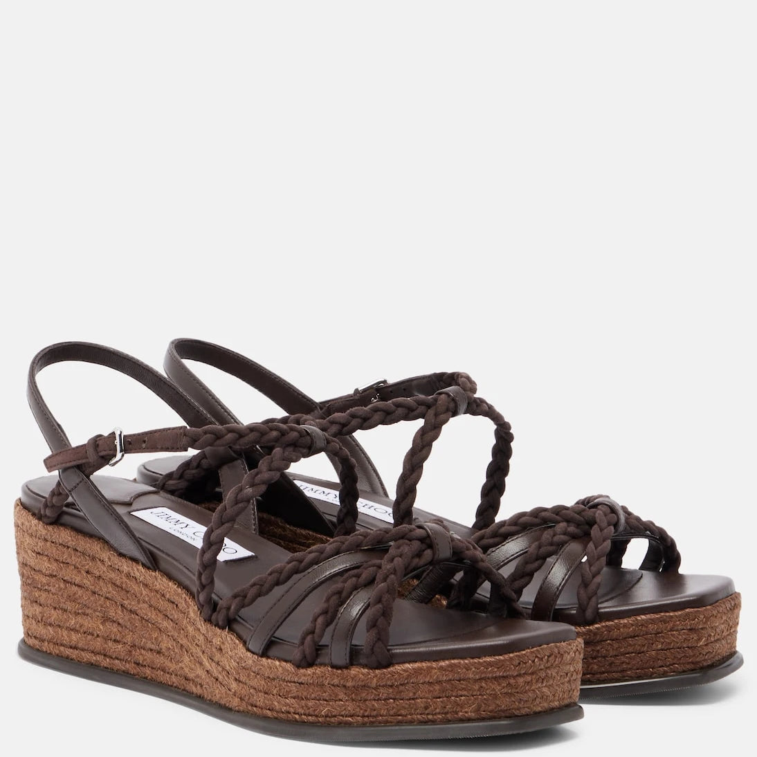Jimmy Choo - Nyra braided suede espadrille wedges