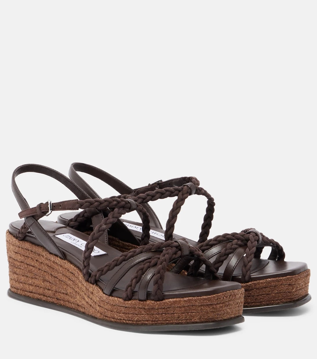 Jimmy Choo - Nyra braided suede espadrille wedges