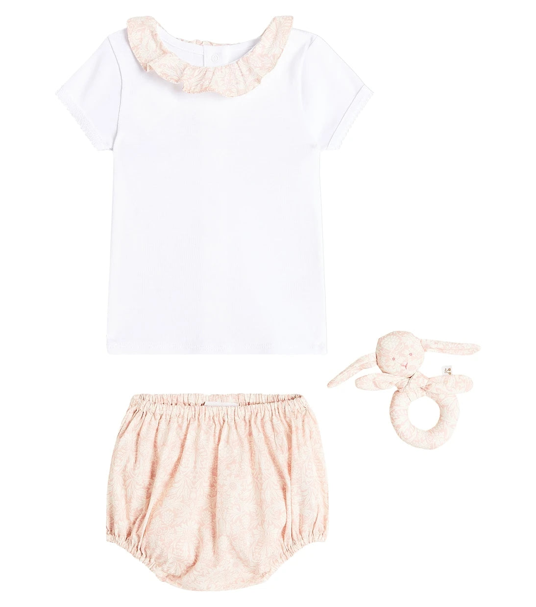 Bonpoint - Baby cotton top, bloomers and rattle set