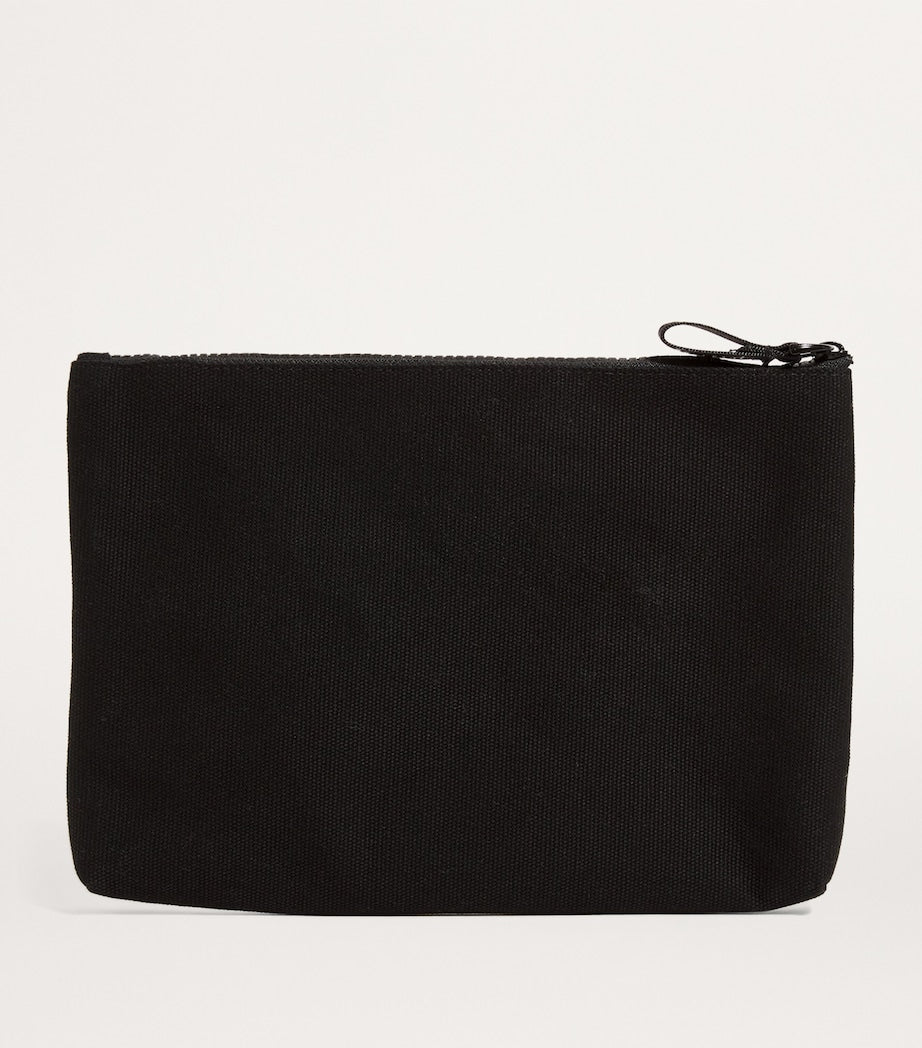 Harrods Black Medium Cotton Logo Pouch