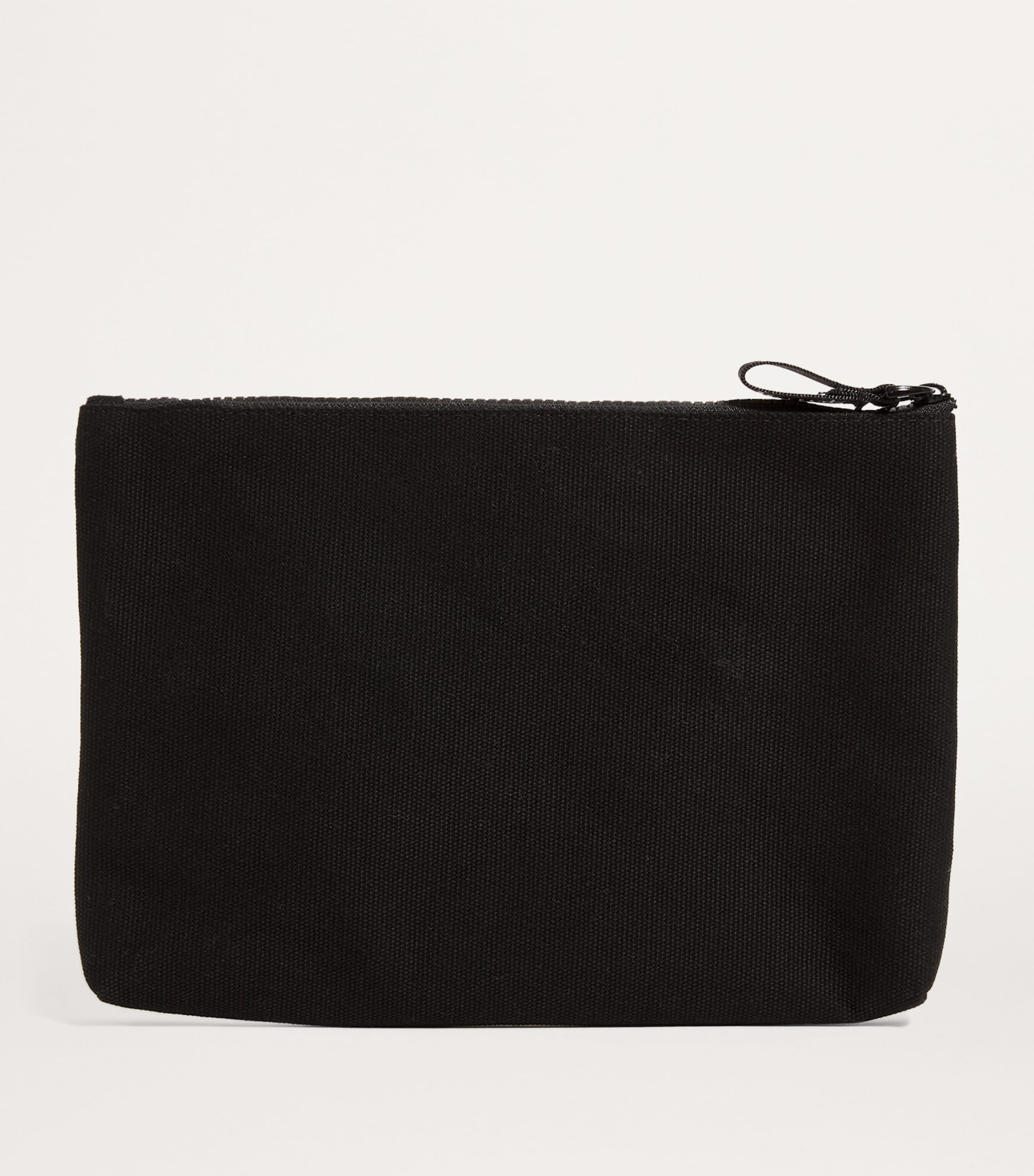 Harrods Black Medium Cotton Logo Pouch