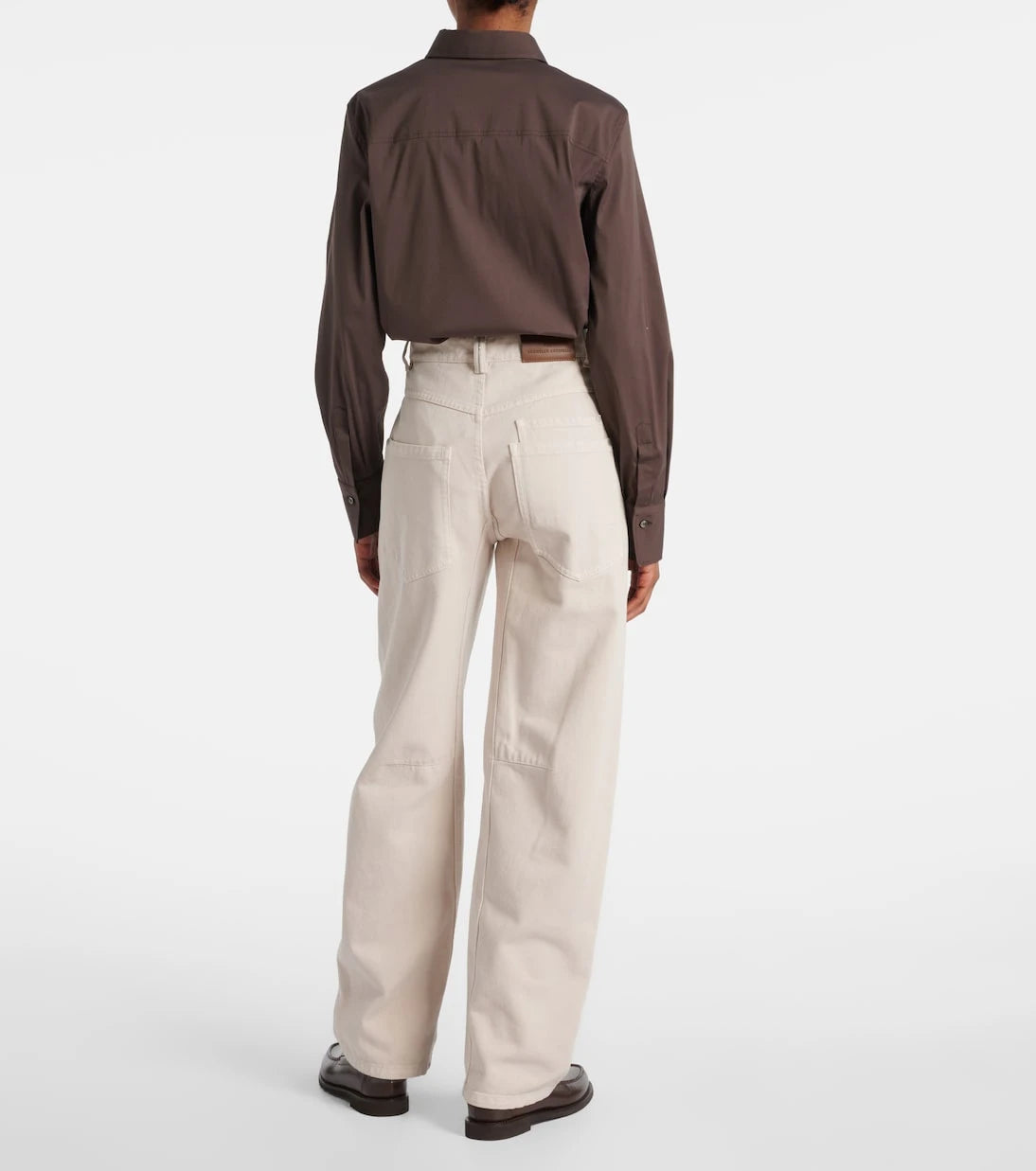 Brunello Cucinelli - بنطلون جينز بقصة مستقيمة وخصر مرتفع