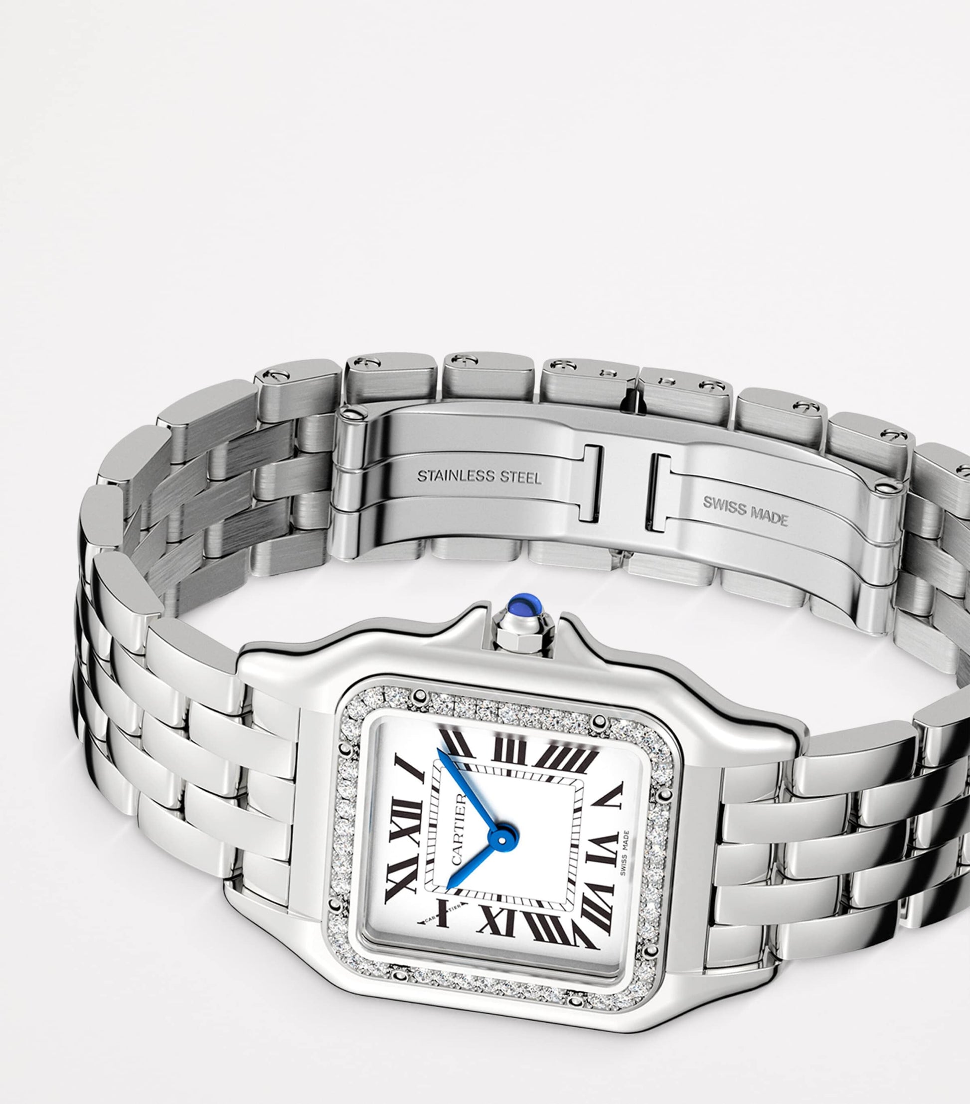 Medium Stainless Steel and Diamond Panthère de Cartier Watch 36.5mm