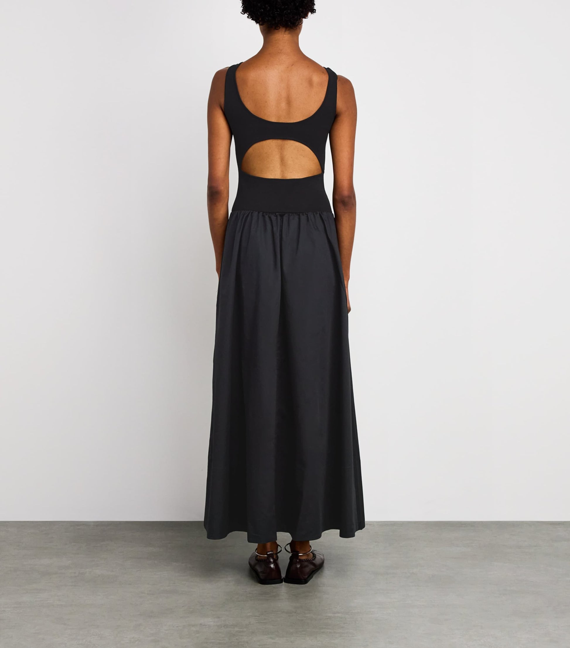 St. Agni Black Cut-Out Maxi Dress